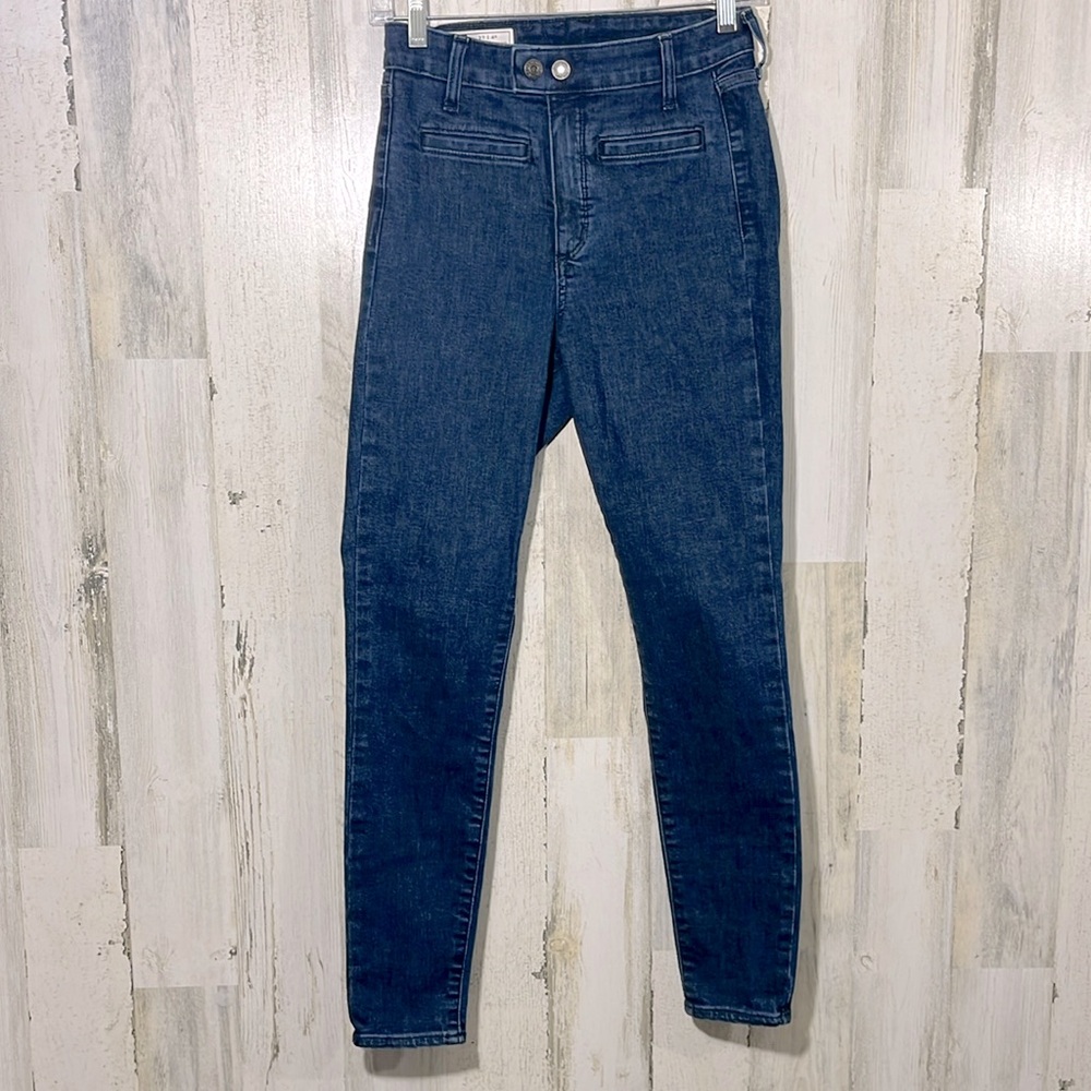 GAP Skinny Universal Jeggings High Rise Skinny Jeans Dark Blue Denim Size 27 / 4